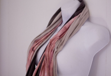 Reverse tie-dye jersey infinity scarves.