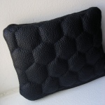 puffy leather hexagon wallet gigidept